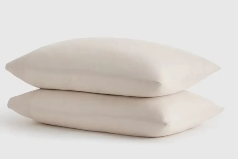 Quince Linen King Pillowcases Set of 2 Sand Tan Brown NEW